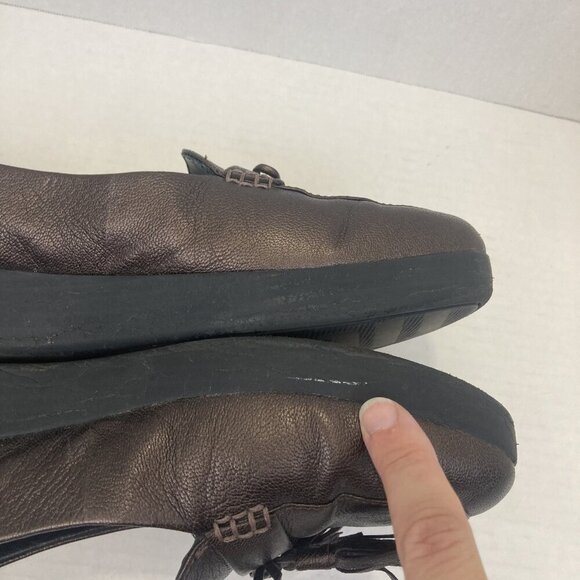 FitFlop Leather Tassel Loafers Shoes Womens Size 11 Brown Comfort Slip On Comfy - Picture 12 of 12
